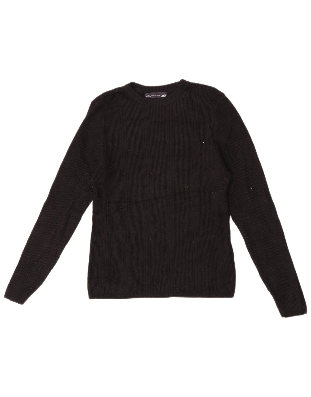 Marks & Spencer Damski sweter z dekoltem w łódkę UK 12 Średni czarny wiskoza