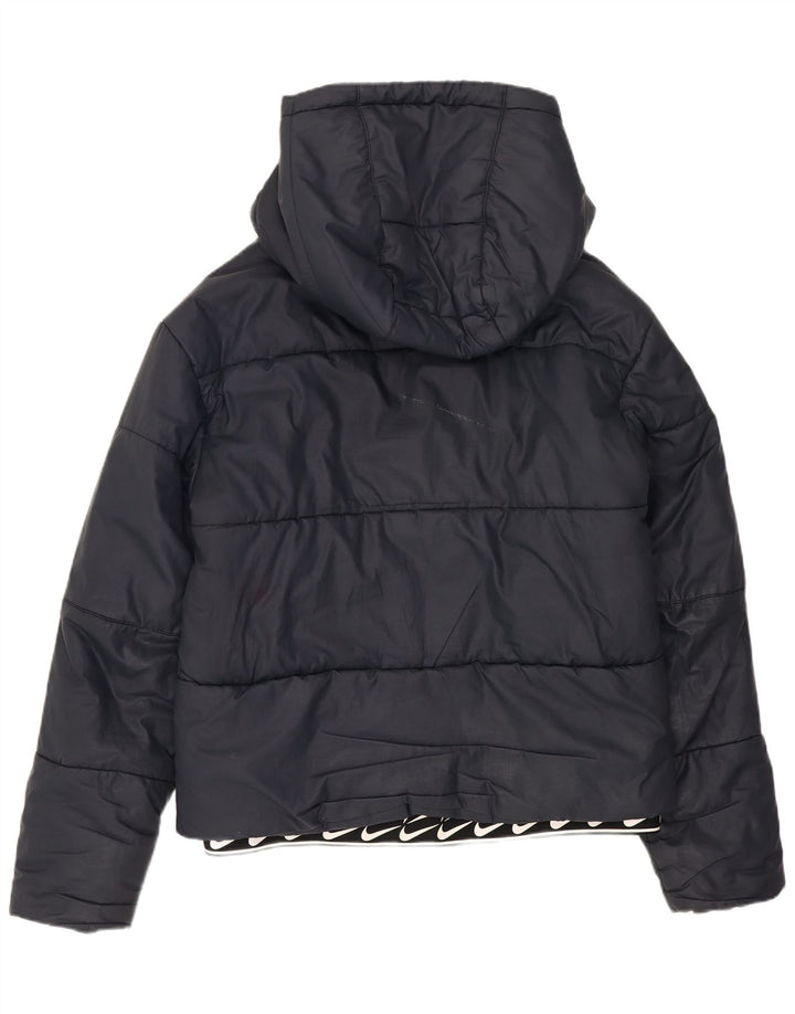 Damska wyściełana kurtka z kapturem i kapturem Nike UK 10, mała, czarna, poliestrowa