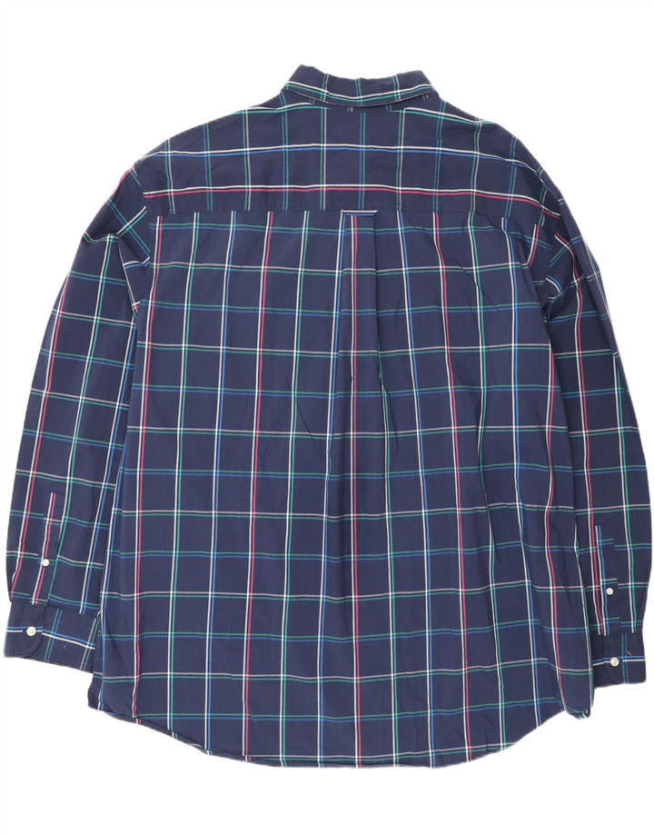 Koszula męska Chaps ze stretchem 3XL, bawełniana, granatowa w kratkę