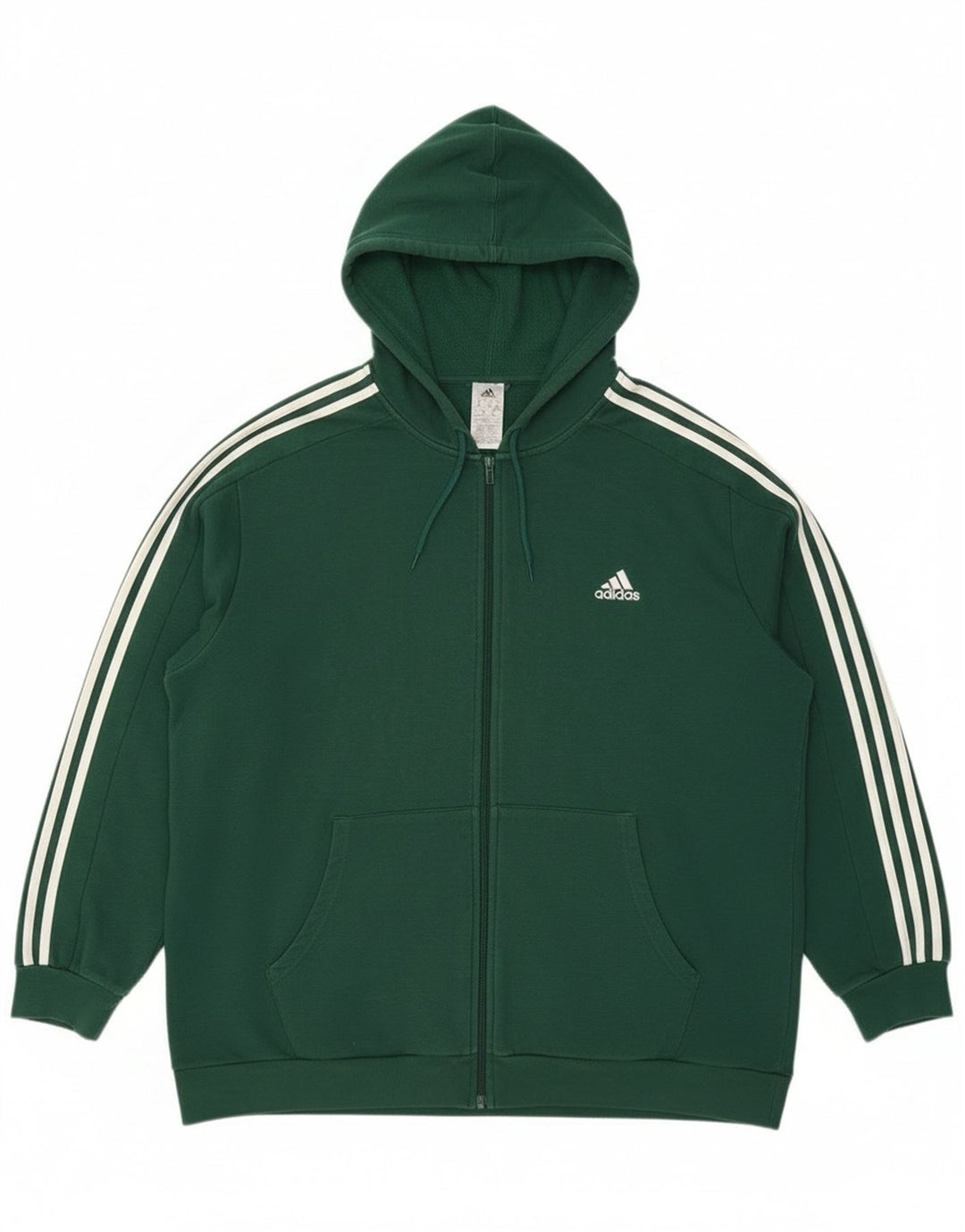 Adidas Męski sweter z kapturem i zamkiem błyskawicznym 2XL, zielony, bawełniany