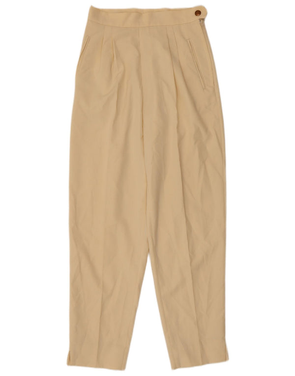 Damskie spodnie typu casual z wysokim stanem Swish IT 42 Medium W26 L28 Beżowe