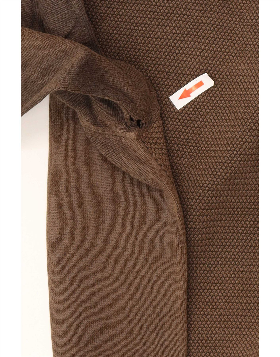 Męski sweter Zara z okrągłym dekoltem, duży, brązowy, bawełniany