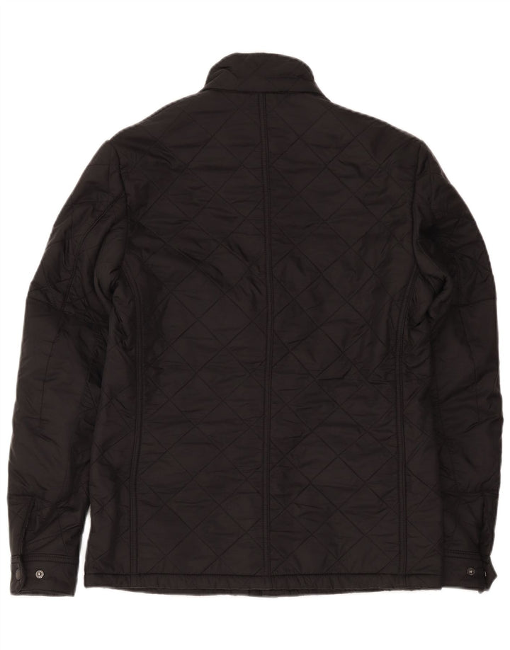 Męska pikowana kurtka Barbour UK 36, mała, czarna, poliestrowa