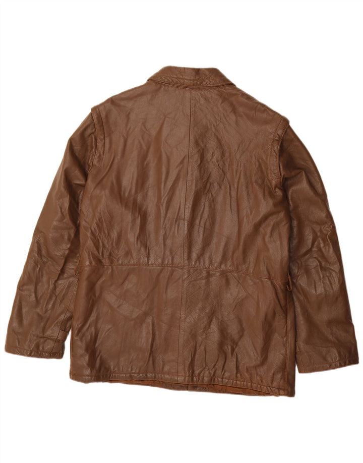 Męska kurtka skórzana VINTAGE IT 52 XL brązowa