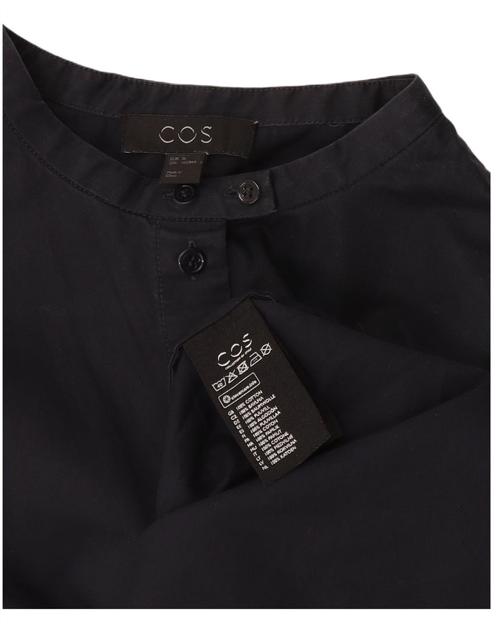 Cos Damska sukienka koszulowa oversize EU 36, mała, granatowa, bawełniana