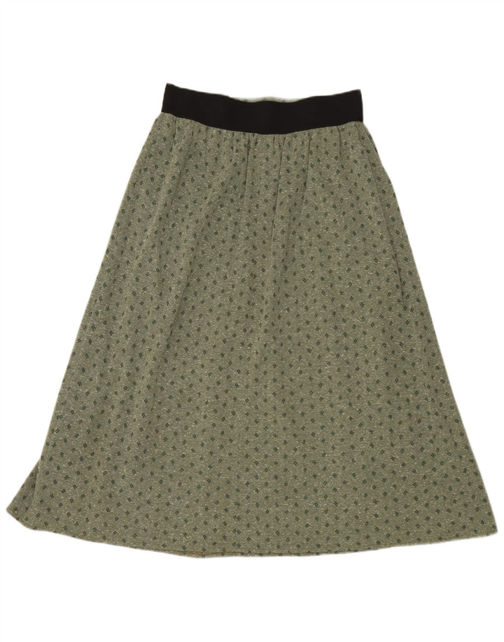 Damska spódnica midi w stylu vintage IT 42 Medium W30 Poliester w zielone cętki