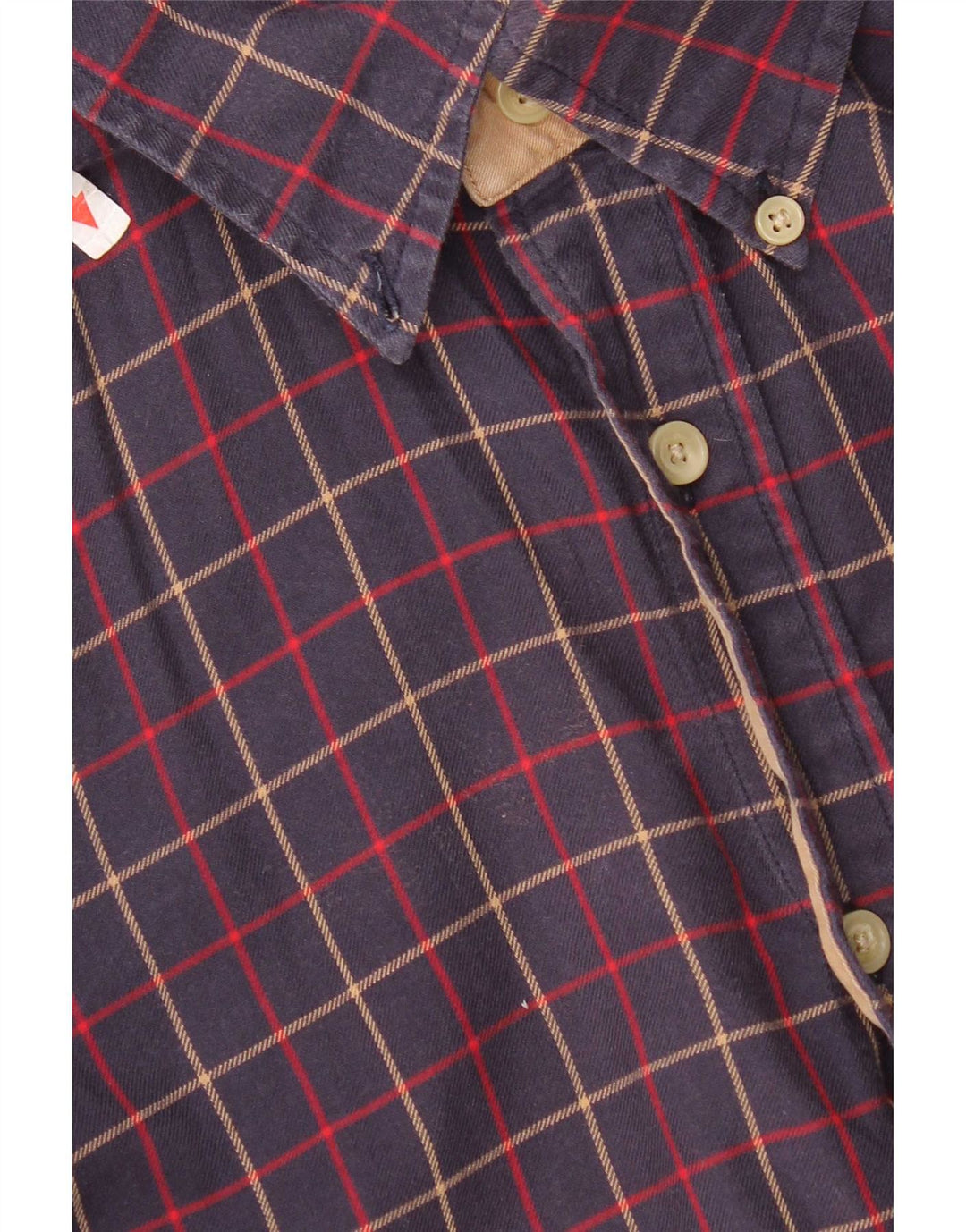 Męska koszula flanelowa Tommy Hilfiger w małą granatową kratkę, bawełniana