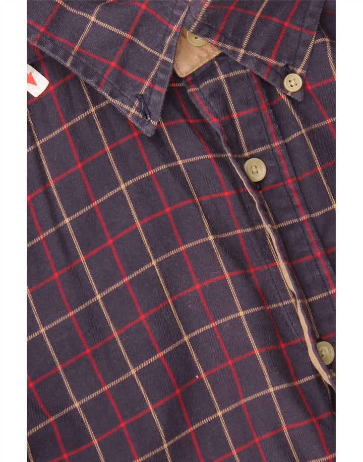 Męska koszula flanelowa Tommy Hilfiger w małą granatową kratkę, bawełniana