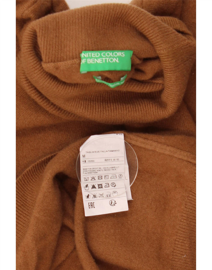 Damski sweter z golfem Benetton UK 12, średni brąz