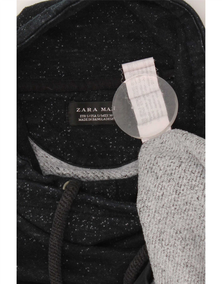 Męski sweter Zara, mały, granatowy, bawełniany w cętki