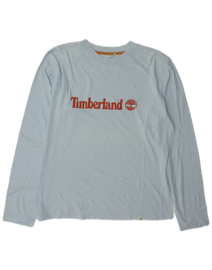 Męski top graficzny Timberland z długim rękawem, duży, niebieski