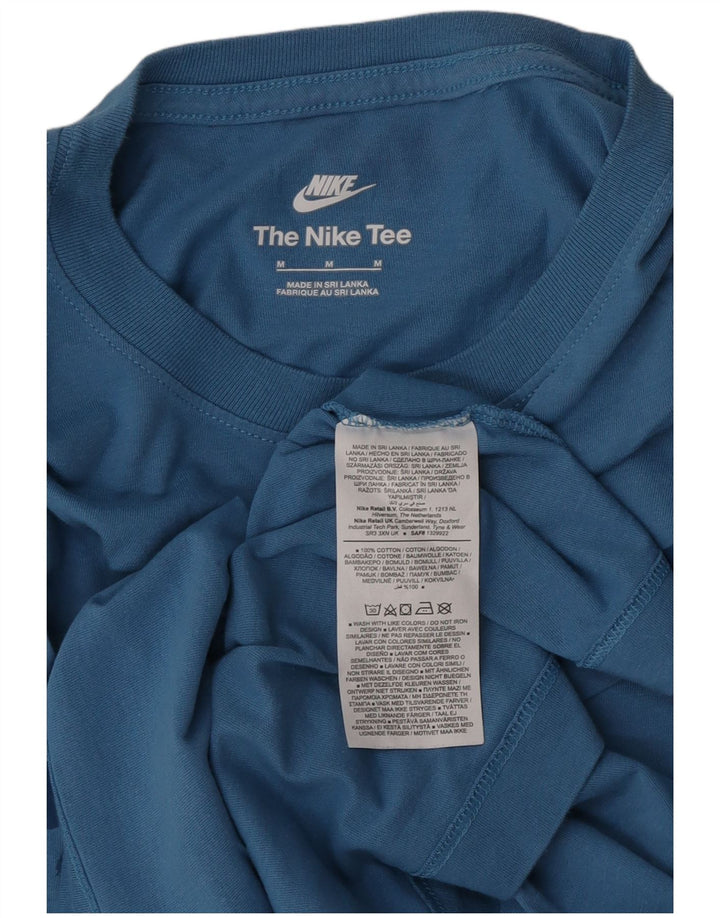Męski T-shirt z grafiką Nike, średni niebieski, bawełniany