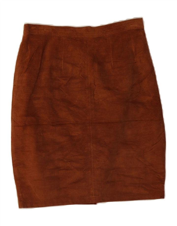 FISCHER Womens Suede Skirt IT 44 Medium W28 Brown Leather Vintage Fischer and Second-Hand Fischer from Messina Hembry 