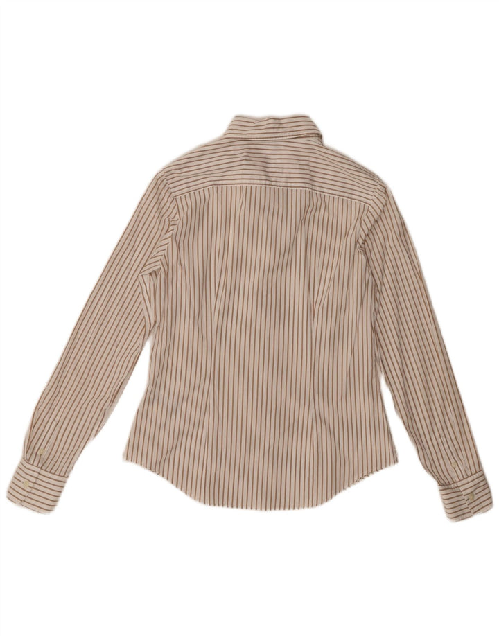 Damska koszula Tommy Hilfiger ze stretchem US 8, średnia, beżowa, bawełniana w paski
