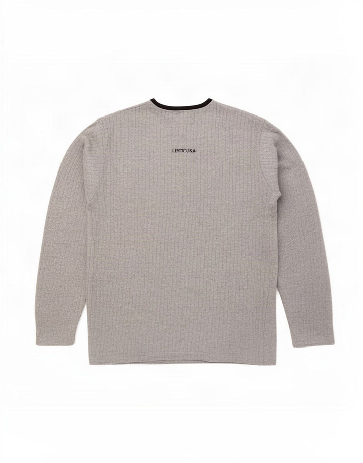 Męski sweter Levi's z dekoltem w kształcie litery V, duży, szary, bawełniany