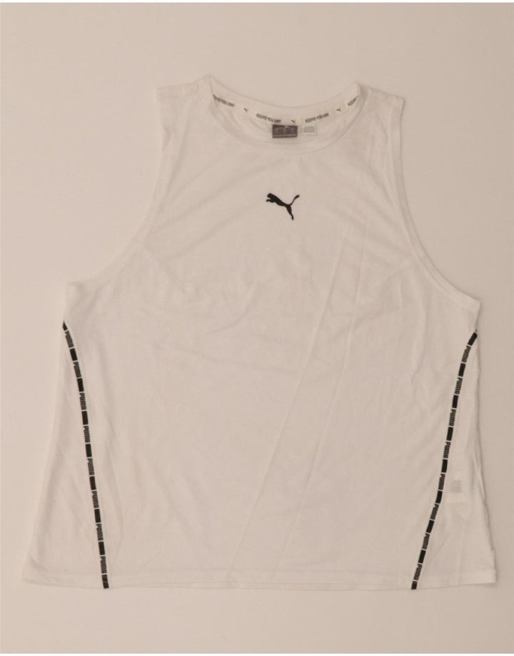 PUMA Womens Vest Top UK 10 Small Blue Polyester Vintage Puma and Second-Hand Puma from Messina Hembry 