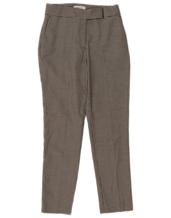 Damskie spodnie garniturowe z wysokim stanem Reiss UK 10 Small W28 L29 Czarne w pepitkę