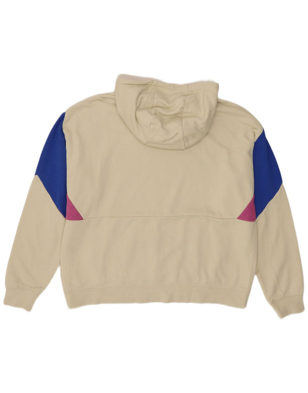 Damski sweter oversize z kapturem Nike UK 16, duży, złamany biały kolor