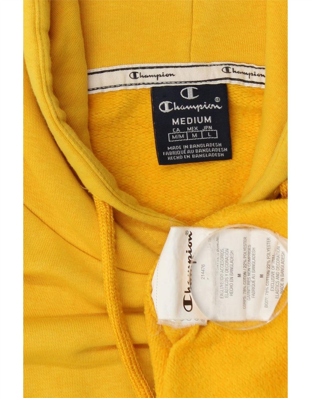 Męski sweter z kapturem Champion Graphic, średni żółty, bawełniany