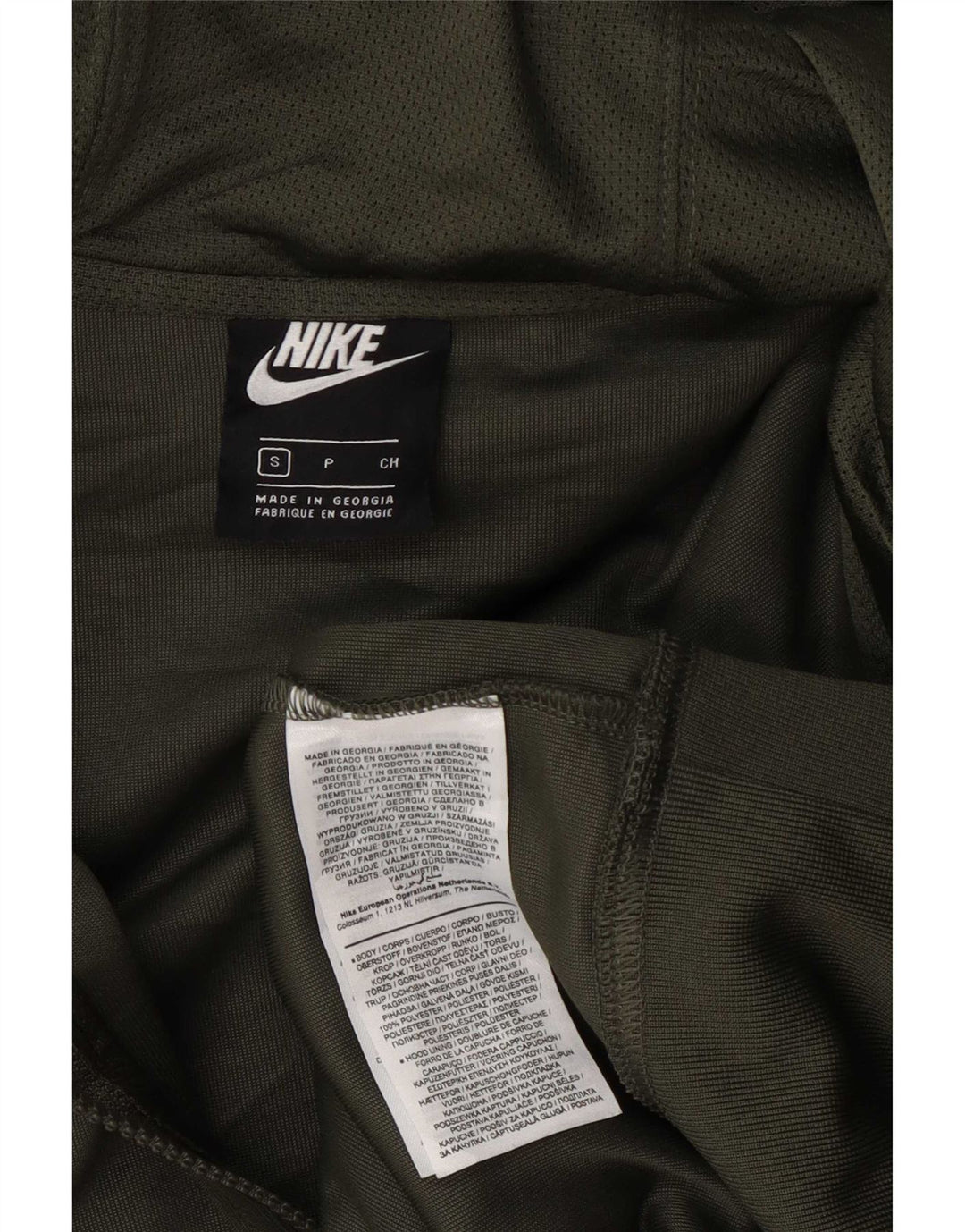 Męski sweter z kapturem i zamkiem błyskawicznym Nike, mały, zielony, poliestrowy