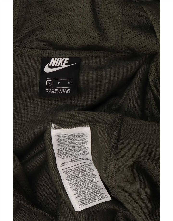 Męski sweter z kapturem i zamkiem błyskawicznym Nike, mały, zielony, poliestrowy