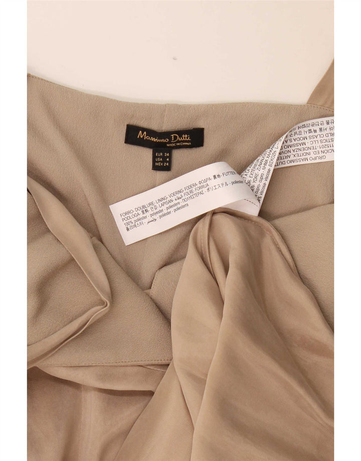 Damska sukienka maxi bez rękawów Massimo Dutti EU 34 2XS beżowy poliester