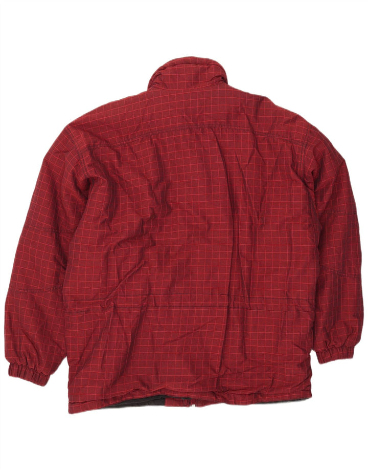 Męska kurtka narciarska Vintage IT 52 XL Burgundowa kratka, poliamid