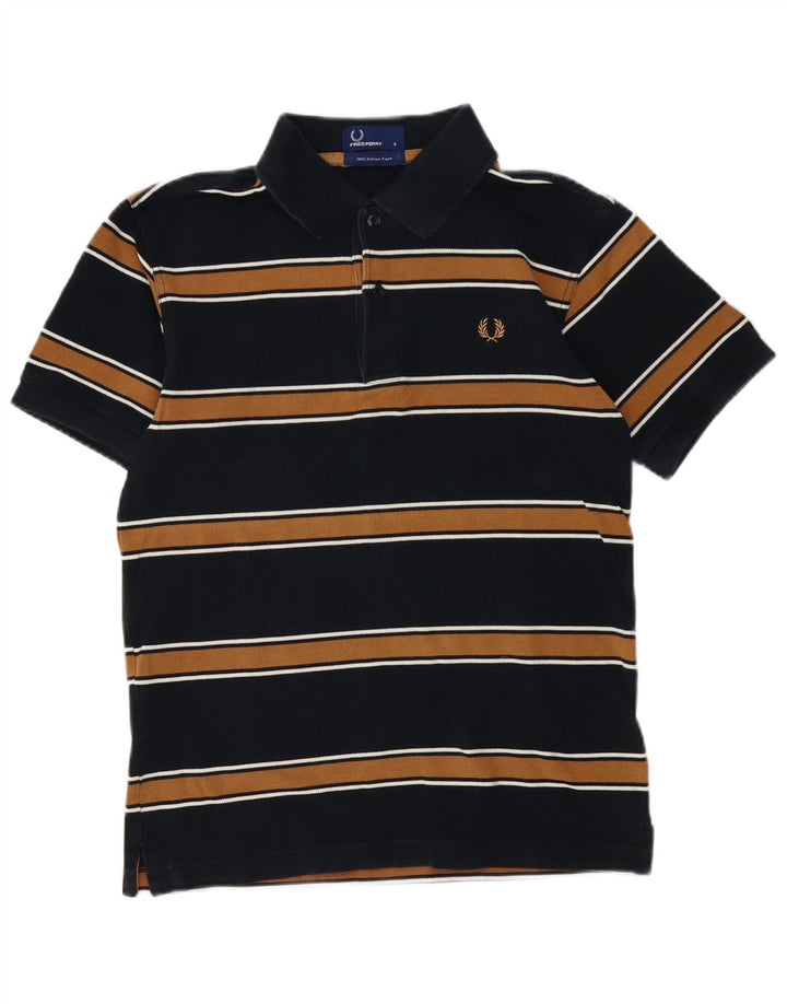Męska koszulka polo FRED PERRY, mała, czarna, bawełniana w paski