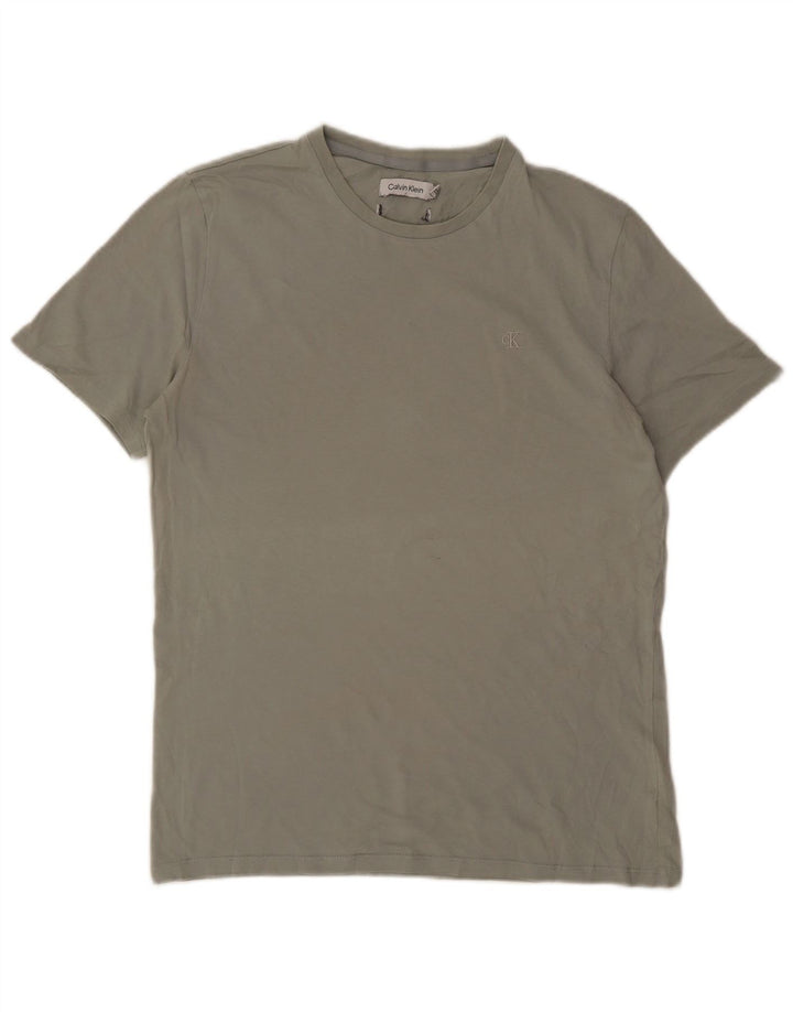 CALVIN KLEIN Męski T-shirt Top, mały, szary, bawełniany