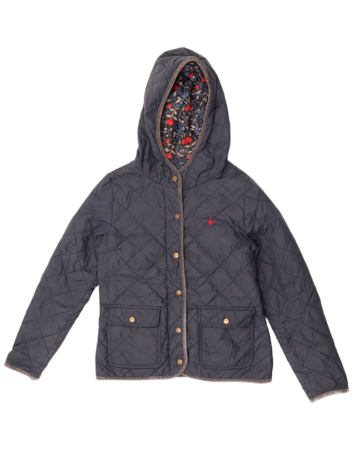 Damska pikowana kurtka z kapturem Jack Wills UK 8, mała, granatowa, nylonowa