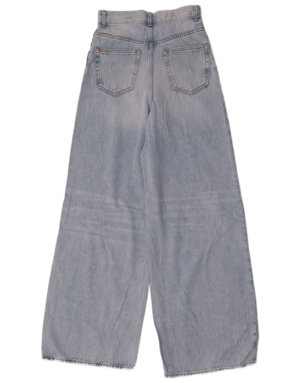 Damskie jeansy z szeroką nogawką Zara z wysokim stanem EU 34 2XS W24 L33 Niebieskie