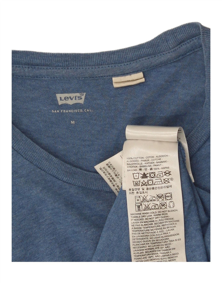 Damska koszulka z grafiką Levi's Top UK 12, średnia niebieska bawełna