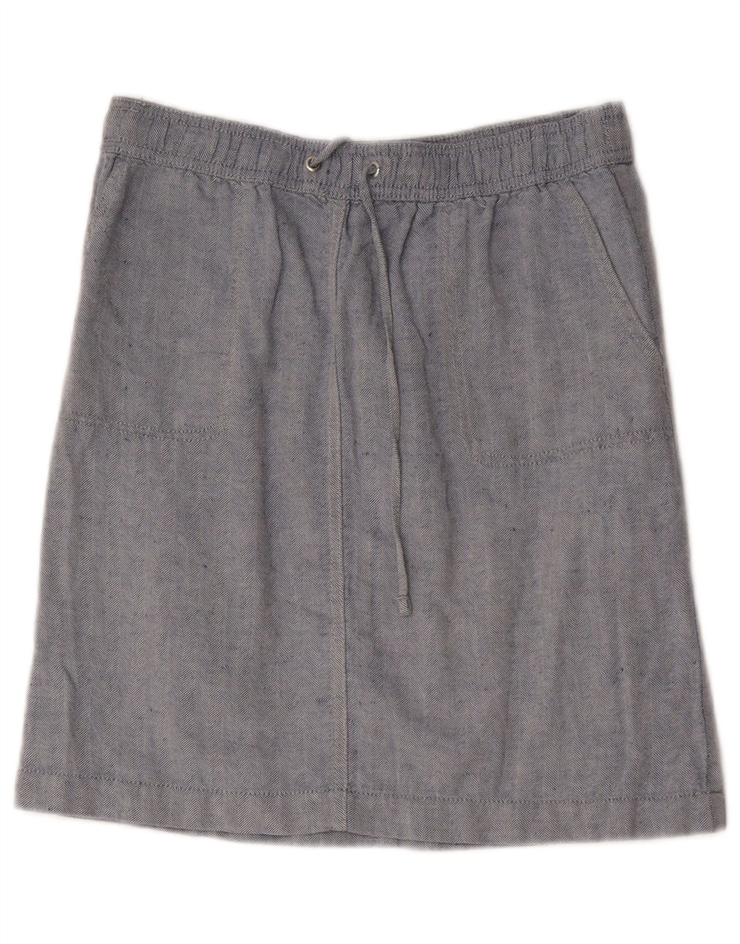 Marks & Spencer Damska spódnica midi UK 10 Small W30 Niebieska lniana w jodełkę