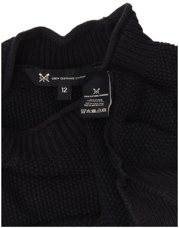 Crew Clothing Damski sweter z golfem UK 12, średni granatowy