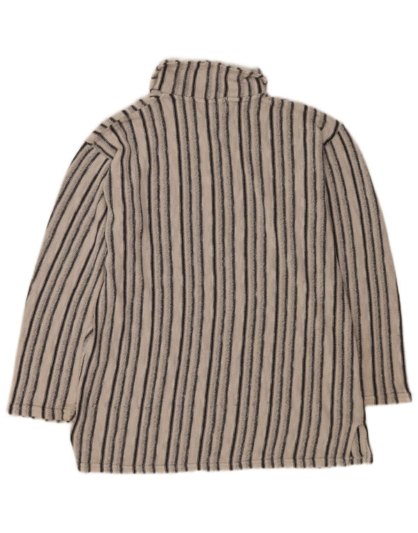 Vintage męski sweter polo w średnie białe paski