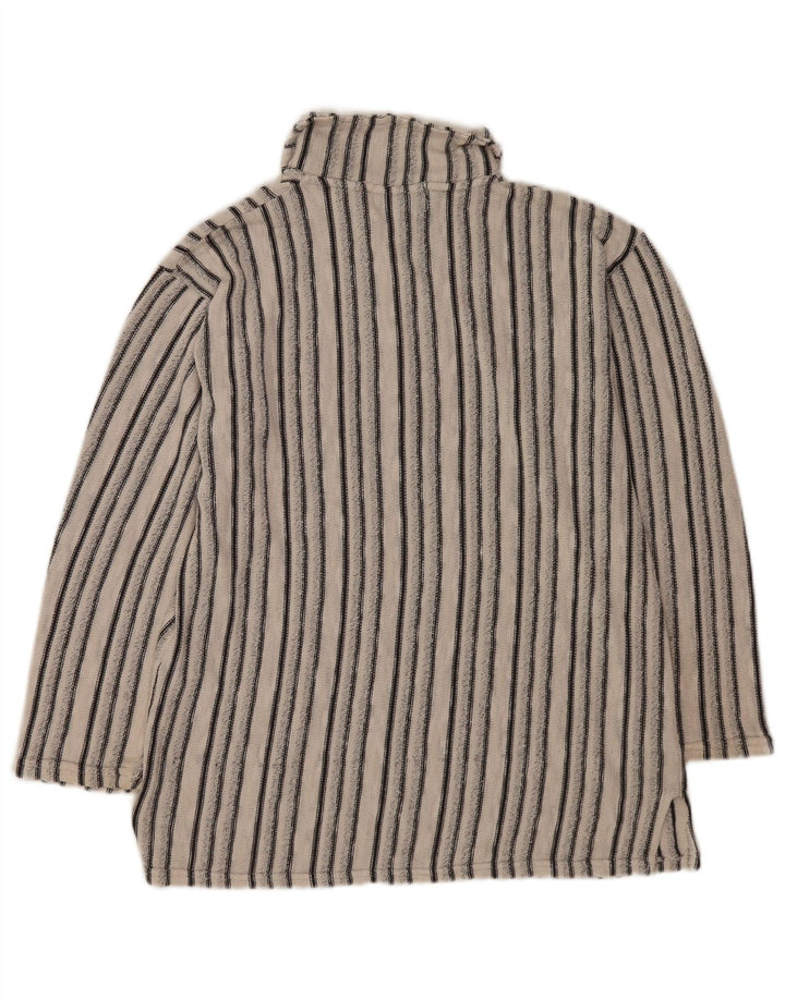 Vintage męski sweter polo w średnie białe paski