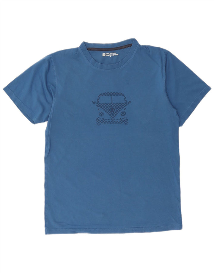 Męski T-shirt z grafiką Mountain Warehouse, mały, niebieski, bawełniany