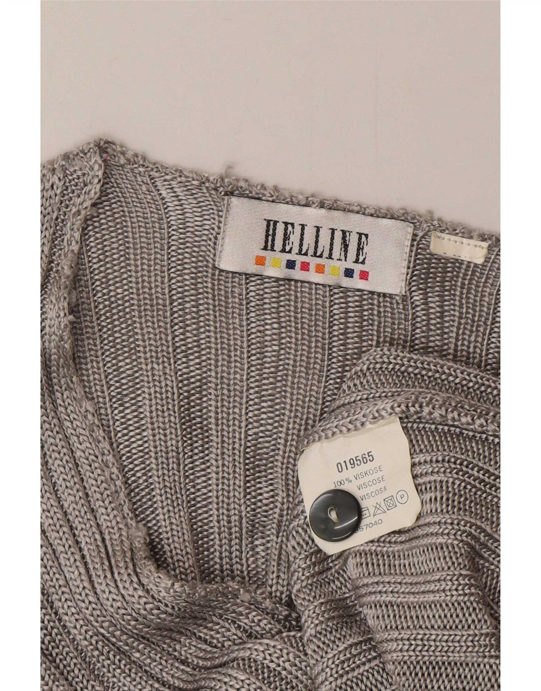 HELLINE Damski sweter typu Crop Cardigan UK 10 Small, szara wiskoza