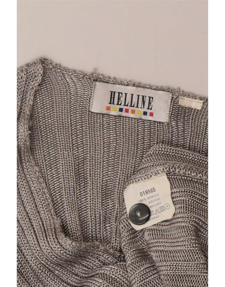 HELLINE Damski sweter typu Crop Cardigan UK 10 Small, szara wiskoza