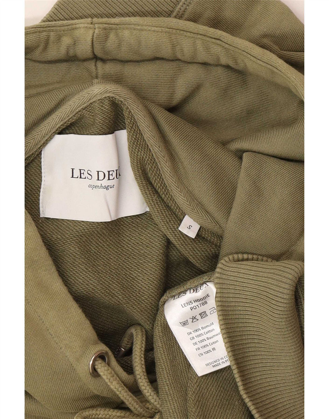 Męski sweter z kapturem Les Deux, mały, bawełniany khaki