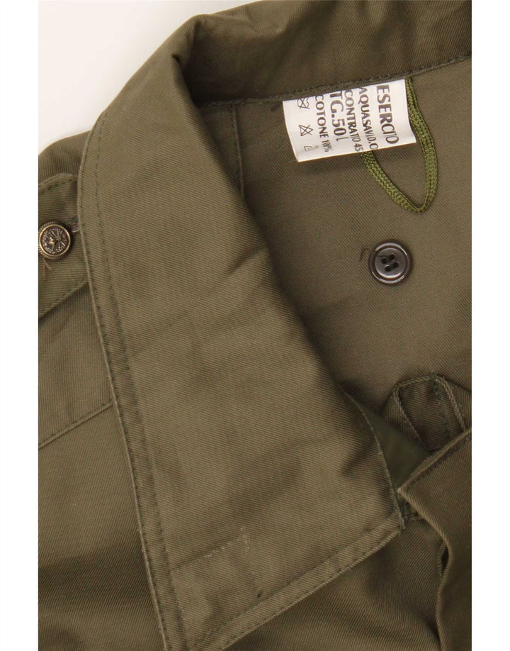 Vintage męski płaszcz wojskowy IT 50, duża bawełna khaki