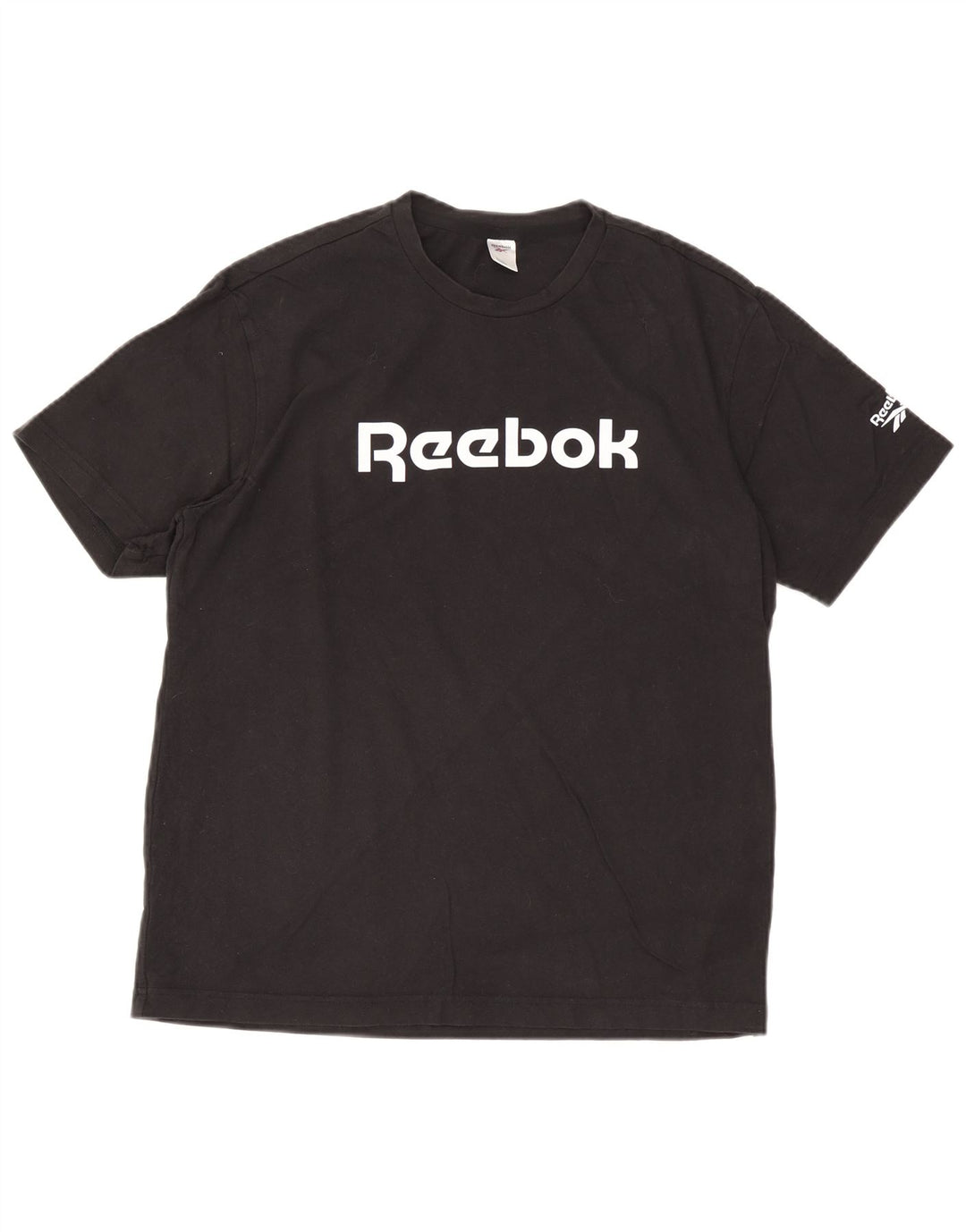 Męska koszulka Reebok z grafiką, duża, czarna, bawełniana