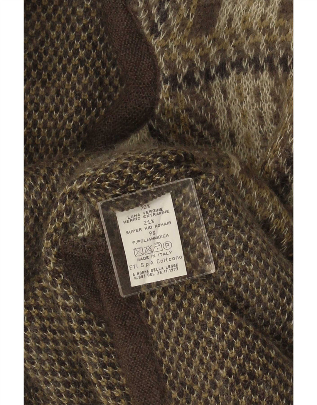 Sweter damski w stylu vintage, UK 16, duży, szary, wełniany w kratkę