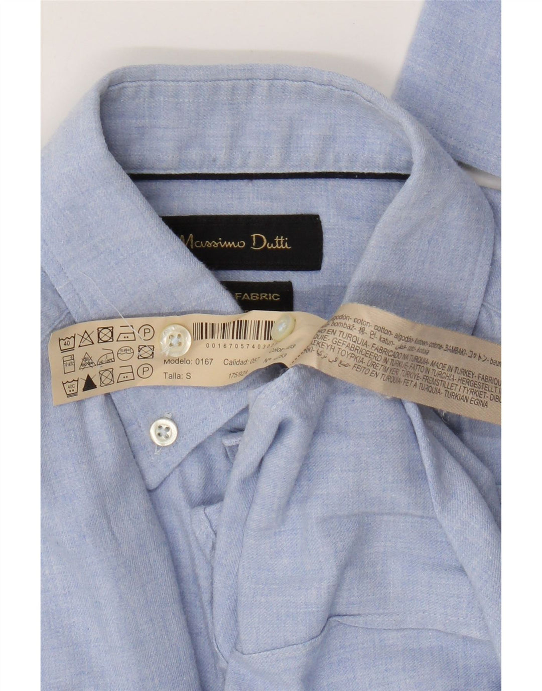 Koszula męska Massimo Dutti, mała, niebieska, bawełniana