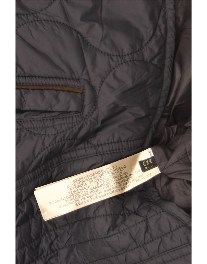 Męska pikowana kurtka Massimo Dutti UK 40, duża, granatowa, nylonowa