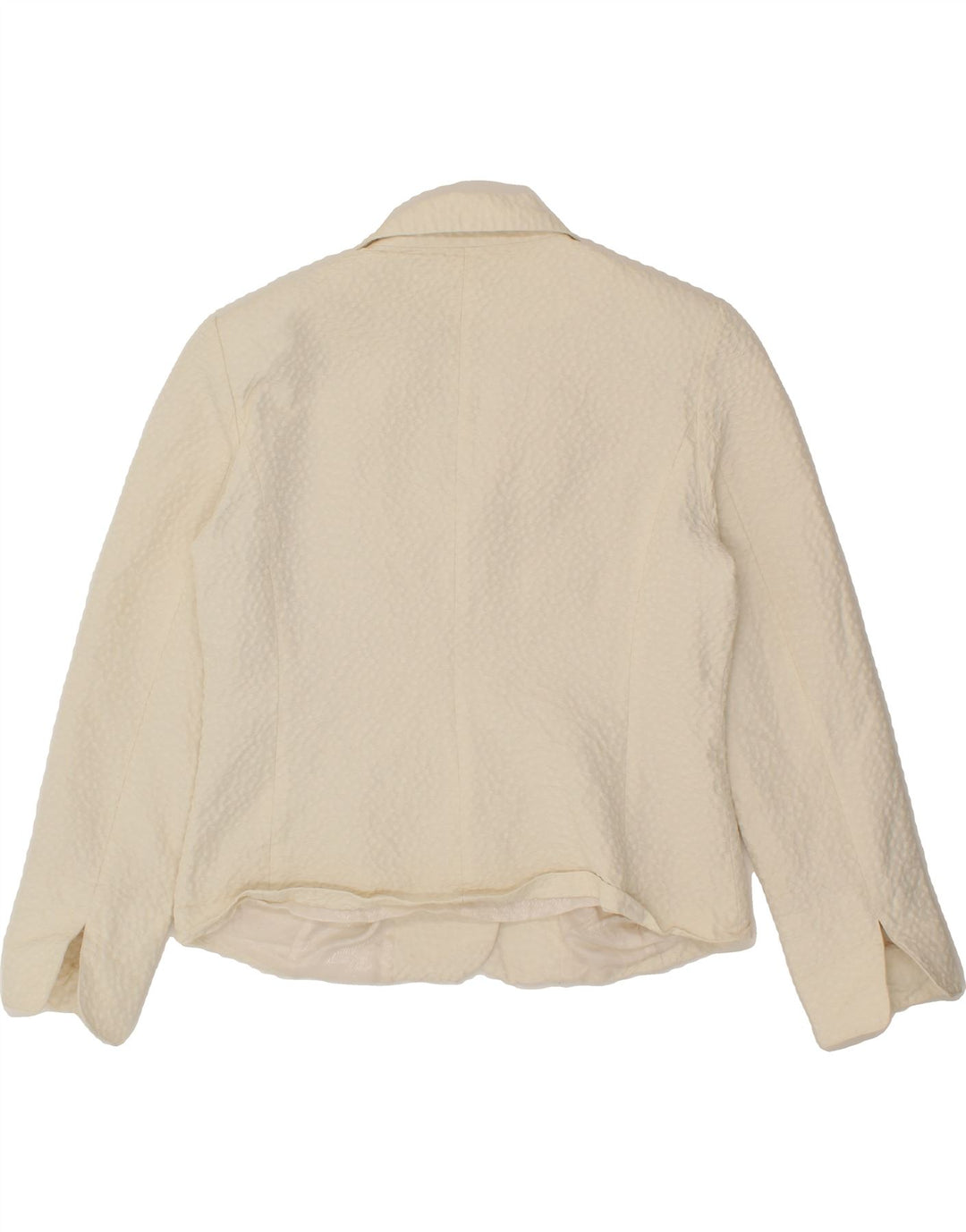 VINTAGE Womens 3 Button Blazer Jacket UK 16 Large Off White Cotton Vintage Vintage and Second-Hand Vintage from Messina Hembry 