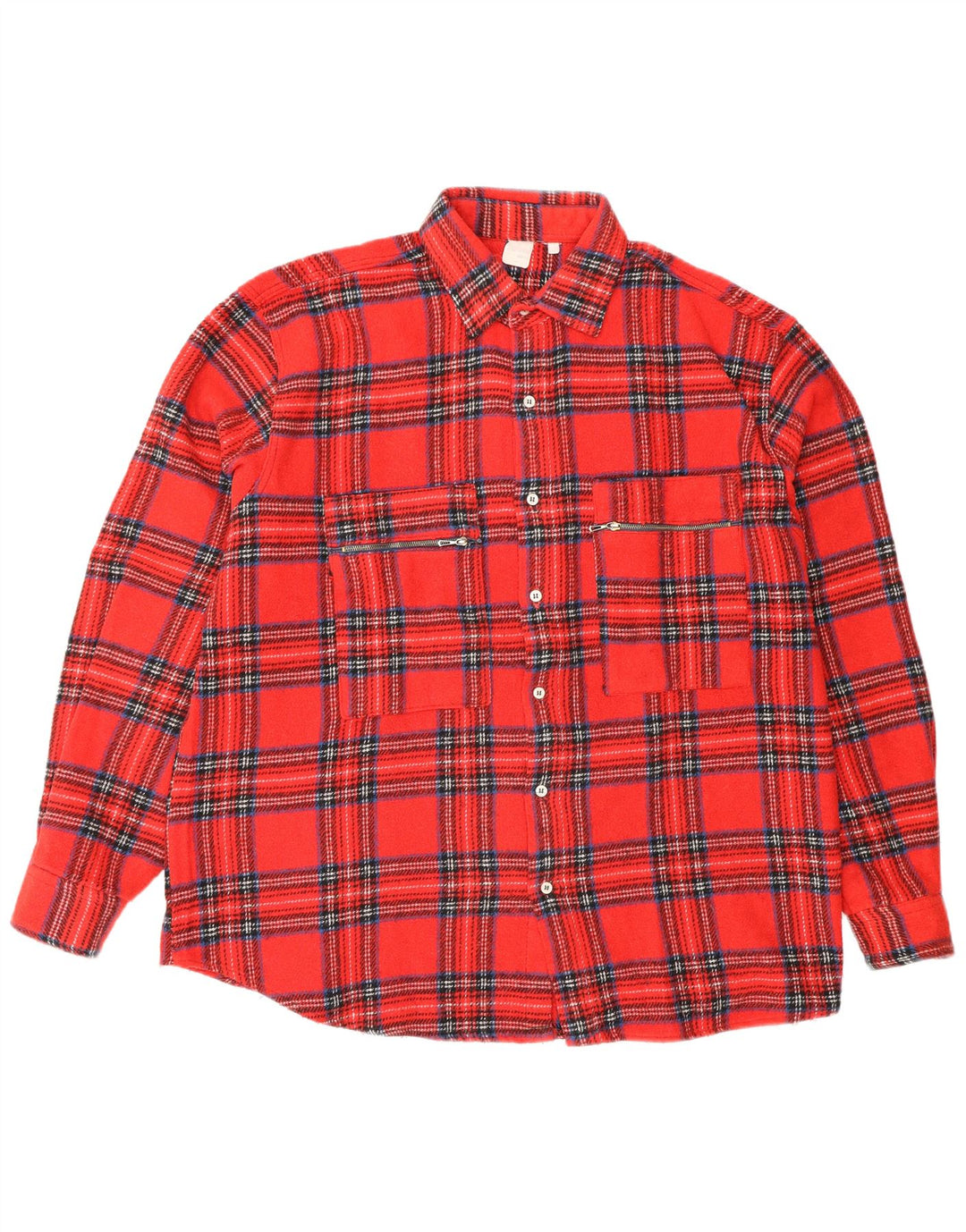 Vintage męska koszula flanelowa w dużą czerwoną kratę