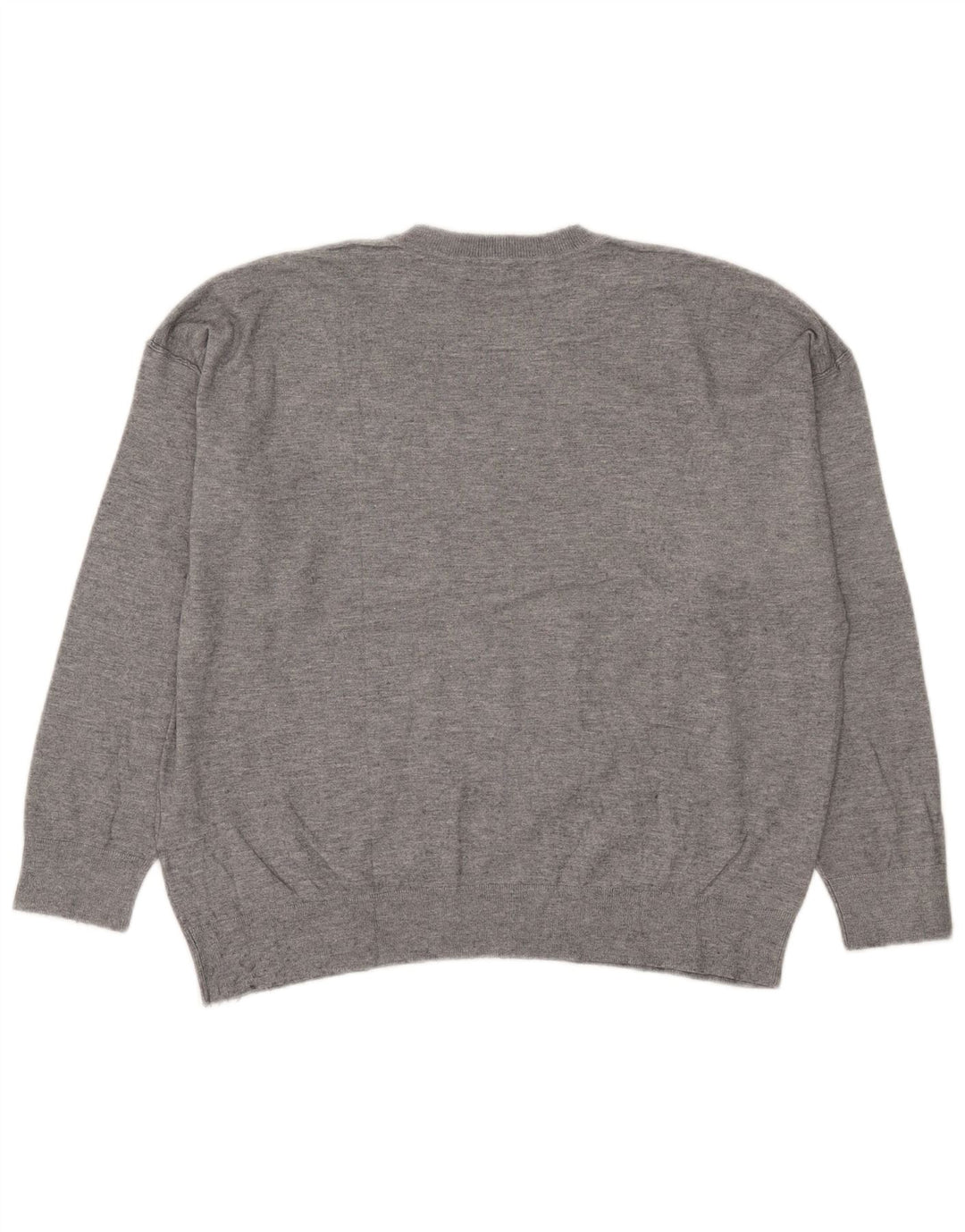 Damski sweter oversize z wycięciem pod szyją Zara UK 16, duży, szary, nakrapiany