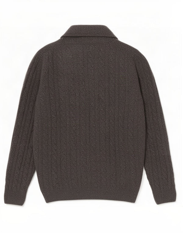 Męski sweter rozpinany Massimo Dutti, duży, szary, wełniany