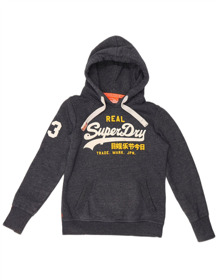 Męski sweter z kapturem Superdry z grafiką, średni granatowy, bawełniany
